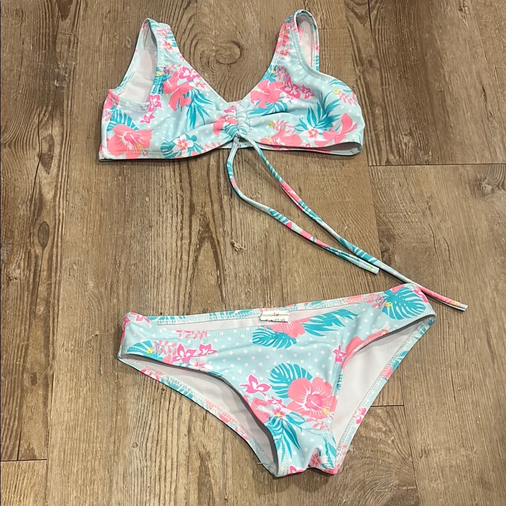 Amazon Pink and Blue Floral Bikini Set